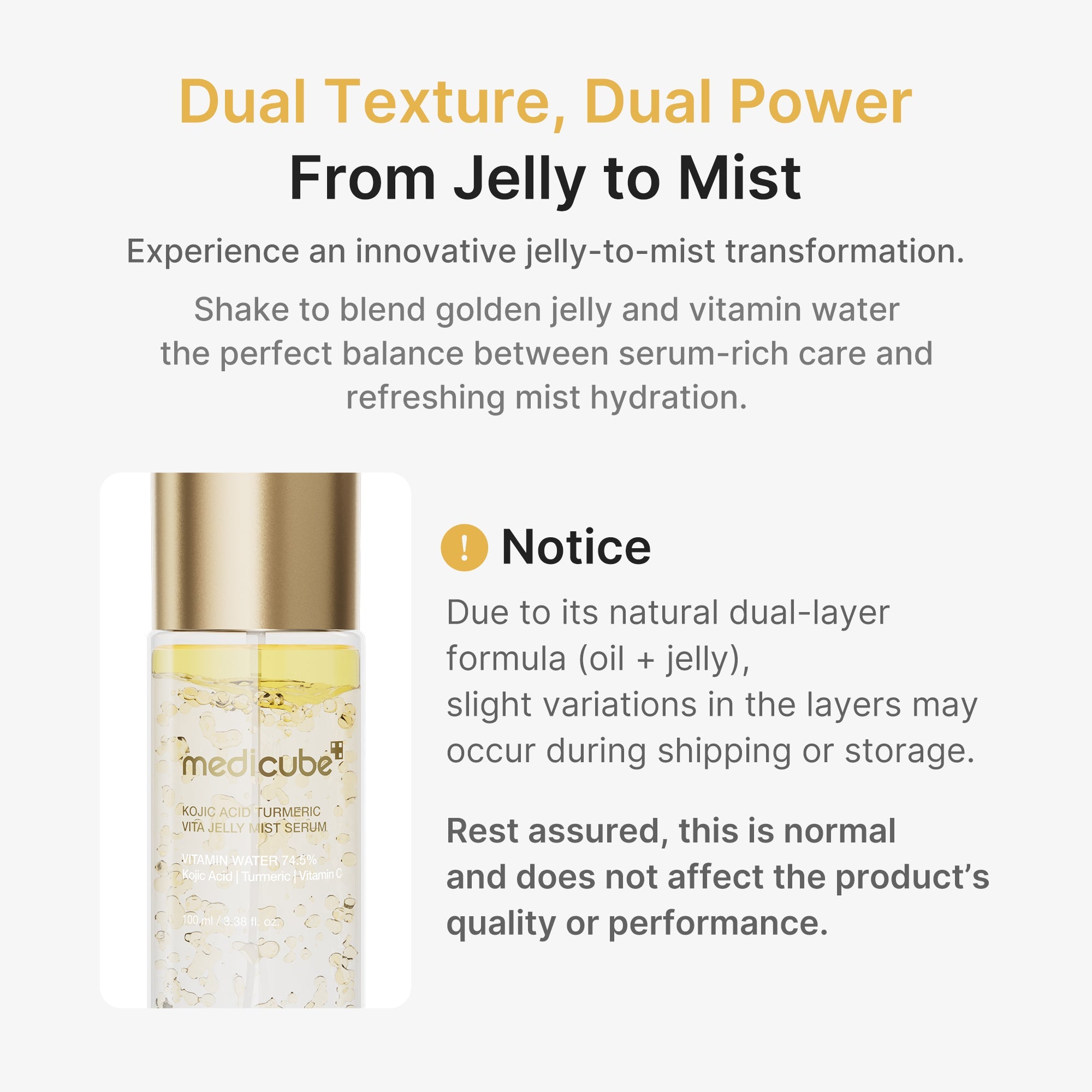 Kojic Acid Turmeric Vitamin Gold Jelly Mist Serum - Medicube On Sale
